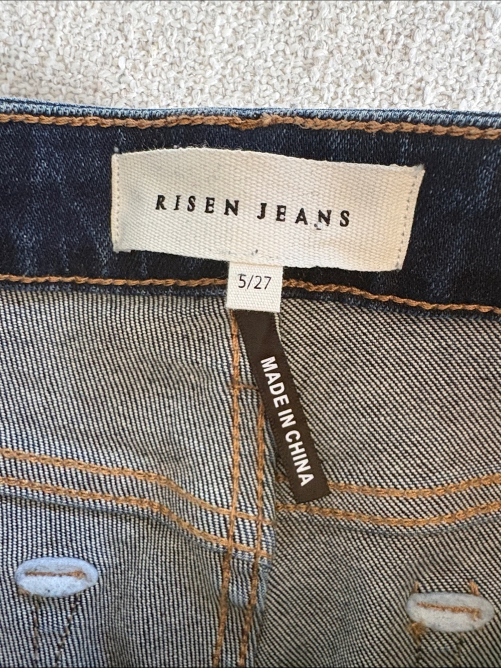 Risen Jeans Size 5/27 Dark Wash High Rise Crossover Straight Leg Jeans RDP5334 - Picture 7 of 9
